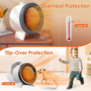 Calentador Eléctrico de Cerámica de 1000W, Ventilador con 3 Modos, Calentamiento Rápido en 3 Segundos, con Protección Contra Sobrecalentamiento, Calentador de Espacio para Uso Doméstico - Product Image 3