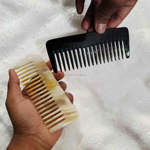 Handcrafted High Gloss Buffalo Horn Hair <b>Comb</b> <b>Wide</b> Tooth Luxury Detangling <b>Comb</b> at Wholesale Price - Product Image 4