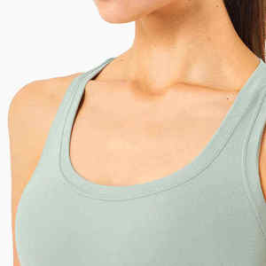 Camiseta sin mangas para mujer con logo personalizado, estilo básico, tacto suave, top deportivo de alta calidad, transpirable, para verano, estilo urbano. - Product Image 4