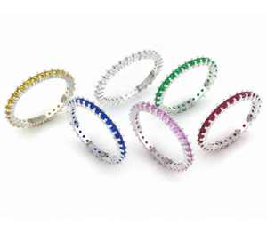 Anillo de Eternidad de Oro de 14 Quilates con Zafiro Rosa Natural Redondo de Lujo para Boda o Fiesta - Product Image 2