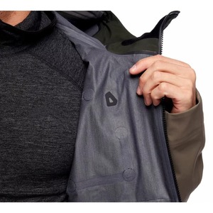 Chaqueta cortavientos impermeable para hombre, para esquí y snowboard, color verde oliva, gris taupe, con bloques de color, con capucha, ligera, Gore-Tex - Product Image 3