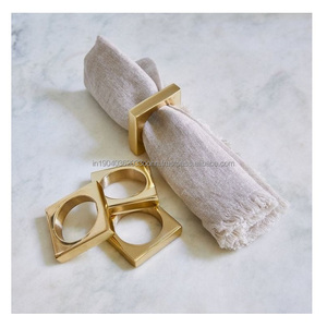 Servilleteros de metal modernos de lujo y aros para servilletas, anillo de servilleta en todos los acabados, oro, plata, oro rosa en tamaños personalizados - Product Image 3