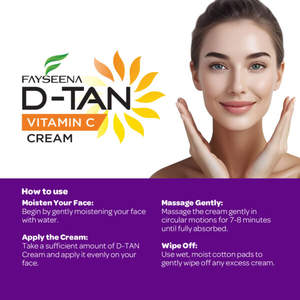 Crème D-Tan Fayseena de qualité supérieure avec vitamine C pour l'élimination du bronzage, l'éclaircissement de la peau et les soins quotidiens de la peau, disponible au meilleur prix - Product Image 2