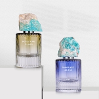 Bouteille de parfum au design personnalisé de 50ml en vrac flacons de parfum vides en verre avec bouchon en pierre