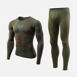 Ensemble de rashguard de compression premium unisexe, vêtements de sport respirants à séchage rapide, chemise à manches longues et pantalon UPF50+ pour la remise en forme - Product Image 2