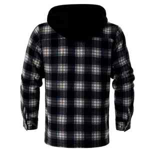 Sweat à capuche surdimensionné pour homme, entièrement zippé, en flanelle à carreaux, doublé en sherpa, en coton et polyester, polaire, sur mesure - Product Image 6