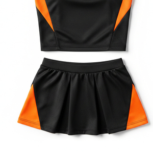 Ensemble de cheerleading athlétique avec crop top et jupe, impression personnalisée, vêtements d'équipe pour événements sportifs scolaires et spectacles - Product Image 2