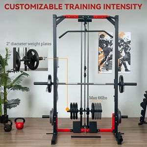Smith Home Gym Power Rack con Barra per Trazioni, Sistema Lat Pull-Down, Squat Rack e Barra per Bilanciere per Uso Domestico - Product Image 4
