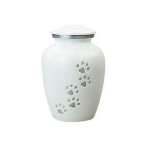Handcrafted Durable Elegant Blue Aluminum Pet Cremation <b>Urn</b> with Paw Print Design for Dog <b>Cat</b> Ashes Secure Lid Memorial Keepsake - Product Image 3