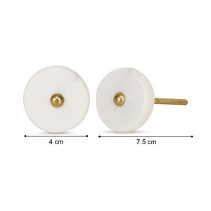 Tiradores de Cajón Decorativos de Mármol Blanco Redondos Hechos a Mano por Shubham, Tiradores de Gabinete de Mármol para Cómoda, Manijas de Puerta de Lujo de Alta Gama - Product Image 4