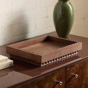 Decorative Eco Friendly Wooden Serving Tray Dishwasher Safe <b>for</b> Ottoman Coffee <b>Table</b> Kitchen Counter Bathroom Organizer <b>Home</b> - Product Image 5