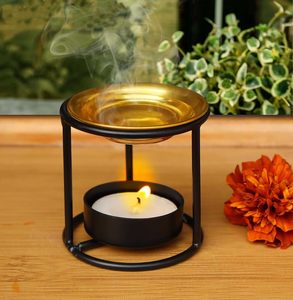 Metal Aromatherapy <b>Oil</b> <b>Burner</b> and Wax Melter with Brass Bowl and Tealight Candle Holder Decorative Home Fragrance <b>Oil</b> Wax Warmer - Product Image 5