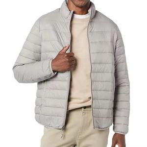 2025 Winter High Street Canvas Stand Collar Zipper Front Logo Customized <b>Men</b> Puffer <b>Jacket</b> Factory Wholesale Price - Product Image 3