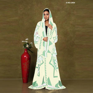 Elegante Abaya Estampada con Tela Suave, Silueta Modesta, Capas Fluidas, Motivos Contemporáneos, Estilo de Vestimenta Modesta de Lujo - Product Image 4