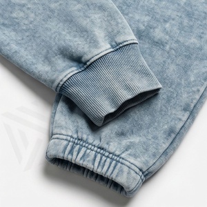 <b>Men's</b> Heavyweight Oversized Acid Wash <b>Pullover</b> Tracksuit Joggers Suit Fashionable Winter Plus Size 2-Piece Set Active - Product Image 5