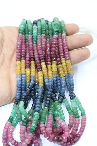 AAA Quality <b>Ruby</b> Emerald Sapphire Faceted Rondelle Beads 5mm 16 Inches 0.40mm Hole Size for Jewelry Making - Product Image 5