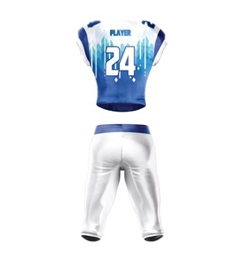 Conjunto de Jersey de ropa informal de fútbol americano personalizado de alta calidad patrón en blanco impreso transpirable para jóvenes y adultos al por mayor - Product Image 2