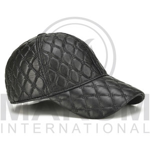 Wholesale Custom Logo <b>Black</b> Genuine Cowhide Leather Mens Women <b>Baseball</b> <b>Cap</b> - Product Image 2
