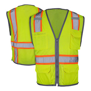 High Visibility Safety Reflective Strips Workwear <b>Construction</b> Road <b>Work</b> Industrial Protective Vest for Worker - Product Image 3