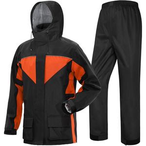 Combinaison de pluie pour moto résistante aux intempéries avec veste imperméable, pantalon renforcé, ajustement sécurisé, couche respirante et personnalisation de la marque - Product Image 1