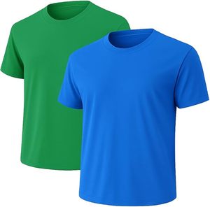 Camiseta de Manga Corta para Hombre, Cuello en V, de Poliéster/Algodón, con Estampado Serigrafiado, Antiarrugas, Ecológica, Transpirable, Ligera y de Secado Rápido - Product Image 1