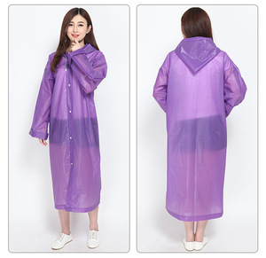 Manteau de pluie long à capuche rose pour femmes, imperméable, coupe ample, en polyester, pour adultes, toutes saisons, vêtements d'extérieur - Product Image 4