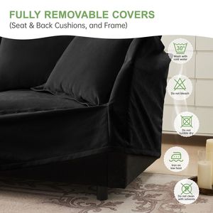 Juego de 2 Sillones Profundos con Funda para Sala de Estar, Sala de Lectura, Dormitorio y Espacios de Trabajo - Product Image 5