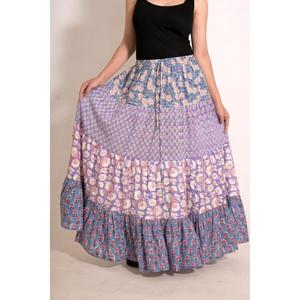 Cotton <b>Patchwork</b> Long <b>Skirt</b> Handmade Bohemian Maxi <b>Skirt</b> Festival Wear for Women - Product Image 4