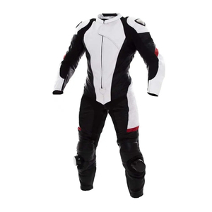 Combinaison de moto pour homme, blanche et noire, en polyester respirant, résistante aux abrasions, combinaison de travail protectrice - Product Image 3