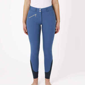 Direct usine Culotte d'équitation intégrale taille basse antidérapante en sergé extensible quadridirectionnel - Product Image 2