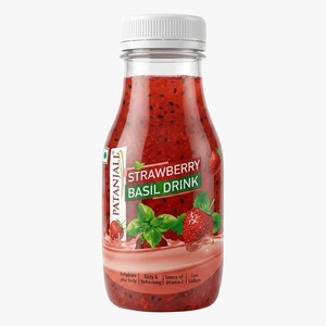 Bebida de Fresa y Albahaca Patanjali, Extracto Herbal Líquido, Fuente de Vitamina C, Bajo en Sodio, en Botella, Para Todas las Estaciones, Grado Alimenticio - Product Image 1