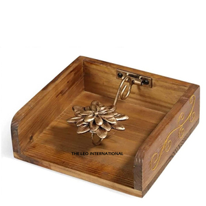 Elegant Golden Napkin Holder Aluminum Metal Perfect for Kitchen Restaurant Farmhouse Flower Design Napkin Holder - Product Image 6