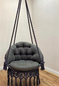 Fauteuil suspendu en macramé, chaise hamac en macramé, chaise suspendue en macramé, hamac d'intérieur en macramé - Product Image 2