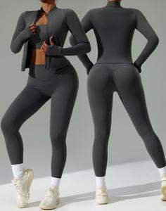 Conjunto de Yoga Personalizado de Alta Calidad sin Costuras para Mujer, Conjunto Deportivo de 3 Piezas de Cintura Alta para Gimnasio, Fitness, Running y Yoga - Product Image 1