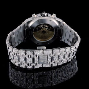 Reloj de Diamantes Moissanite en Oro Rosa Totalmente Cubierto de Diamantes, el Más Vendido, para Fiestas Nocturnas y Uso en Clubes, Disponible a Precio de Exportación - Product Image 4