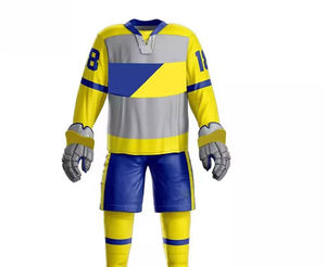 Tenues de hockey sur glace professionnelles personnalisées, maillots d'équipe imprimés par sublimation, courts, anti-humidité, écologiques, personnalisables - Product Image 1