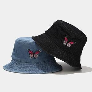 Sombrero de Pescador de Mezclilla con Bordado de Mariposa, Unisex, Casual, de Moda para Primavera/Verano, para Adultos - Product Image 5