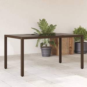 Table de jardin en polyrotin marron 59,1x35,4x29,5 pouces Tables d'extérieur - Product Image 1