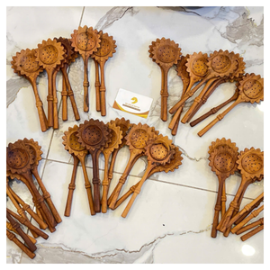 Vintage-Style Acacia Wood Sunflower Slotted Spoon-Eco-Friendly Kitchen <b>Utensil</b> Dishwasher Safe Wedding & Party Souvenir Gift - Product Image 3