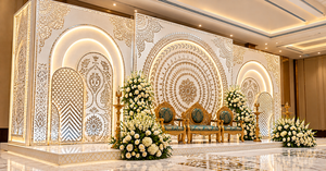 Impresionantes paneles de arco de espejo para bodas de ensueño, marco de espejo para escenario nocturno de recepción, marcos de espejo dorados para Walima, Reino Unido. - Product Image 2