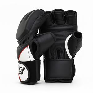 Guantes Profesionales de Piel Negra para MMA, Guantes de Combate con Acolchado Reforzado para Entrenamiento de Artes Marciales y Deportes de Combate - Product Image 4