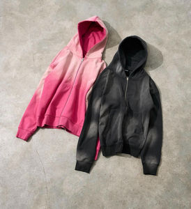 Sudadera con capucha para hombre, nueva, con cremallera, efecto acid wash, de alta calidad, fabricada en Pakistán. - Product Image 1