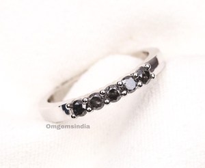 Lab Salt - Pepper diamond Eternity Band | Diamond Eternity Ring | Wedding Band | Engagement Ring |Anniversary Promise Ring Gift - Product Image 2