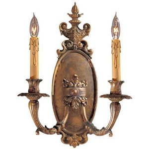 Aplique de Pared de Lujo Estilo Barroco Veneciano con Detalles de Espejo Ornamentados, Marco Decorativo de Latón, Luz de Vela de Cristal y Elabora Decoración - Product Image 1