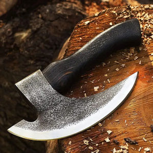 Hacha de Pizza Burraq Hecha a Mano con Acero al Carbono, Cabeza Tipo Tomahawk, Mango de Madera de Palisandro, Funda de Cuero, Hoja de 8.5 Pulgadas, para Bricolaje y Camping - Product Image 4