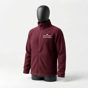 Veste en polaire douce avec logo personnalisé, tissu en toile, col montant, veste en polaire décontractée pour l'extérieur - Product Image 3