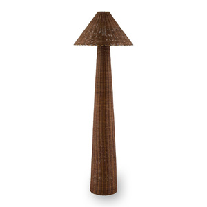 Rattan floor lamp for living room decor cheap price wholesale natural fiber <b>standing</b> light lamps - Product Image 1