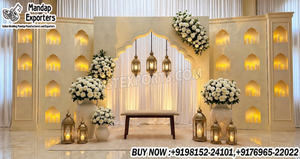Cadres en bois de style marocain inspirés du Jali pour la décoration de scène de mariage, thèmes uniques Nuit Arabe, panneaux de style vintage - Product Image 3