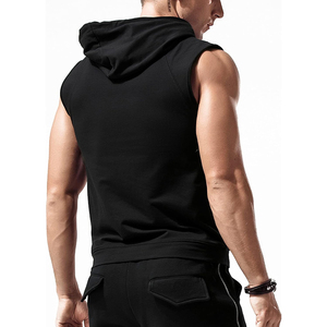 Wholesale Custom <b>Hoodie</b> Quick Dry Men's Vest Gym <b>Workout</b> Sleeveless <b>Hoodie</b> Blank Men's <b>Hoodie</b> - Product Image 2