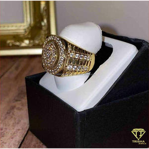 Anillo de cóctel de lujo de plata 925 con diamante cultivado en laboratorio y engaste circular brillante para compradores mayoristas de joyería - Product Image 5